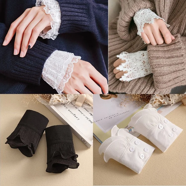 Elegant Lace Cuff Sleeves for Women's Sweaters