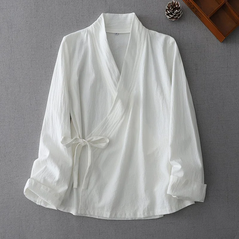Elegant Woven Collar Hanfu Shirt for Women