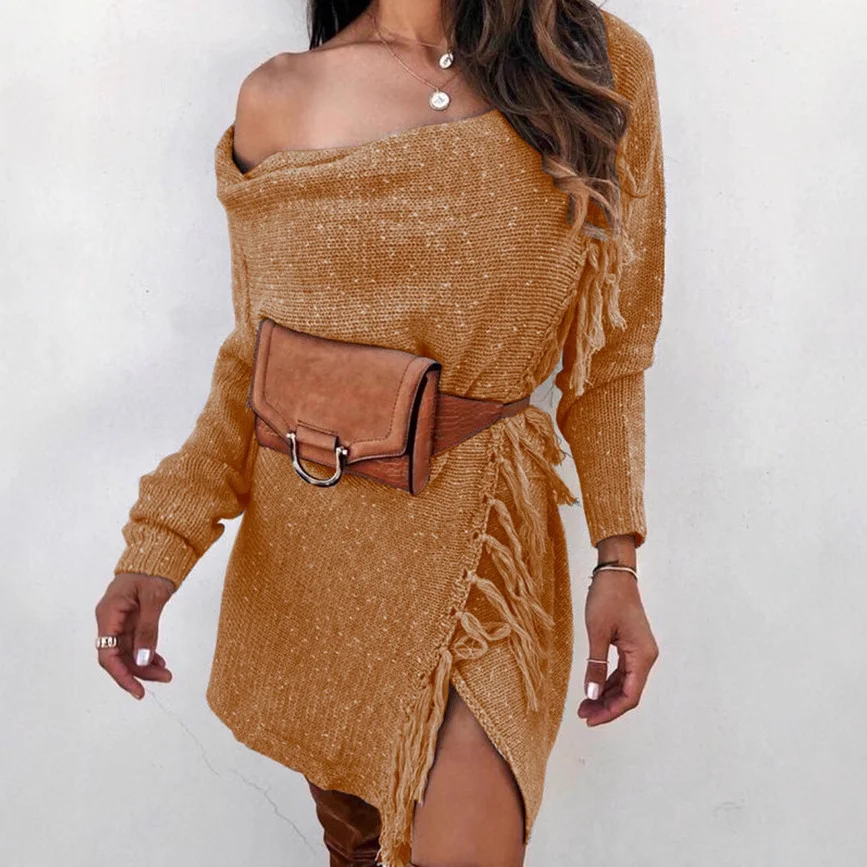 European and American Knitted Tassel Sweater Coat
