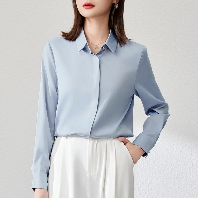 Graceful Satin Women's Business Shirt & Office Top