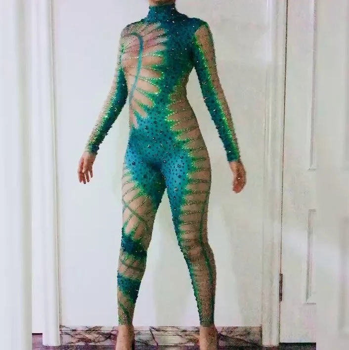 Green Leaf Grass One-piece Jumpsuit for Women