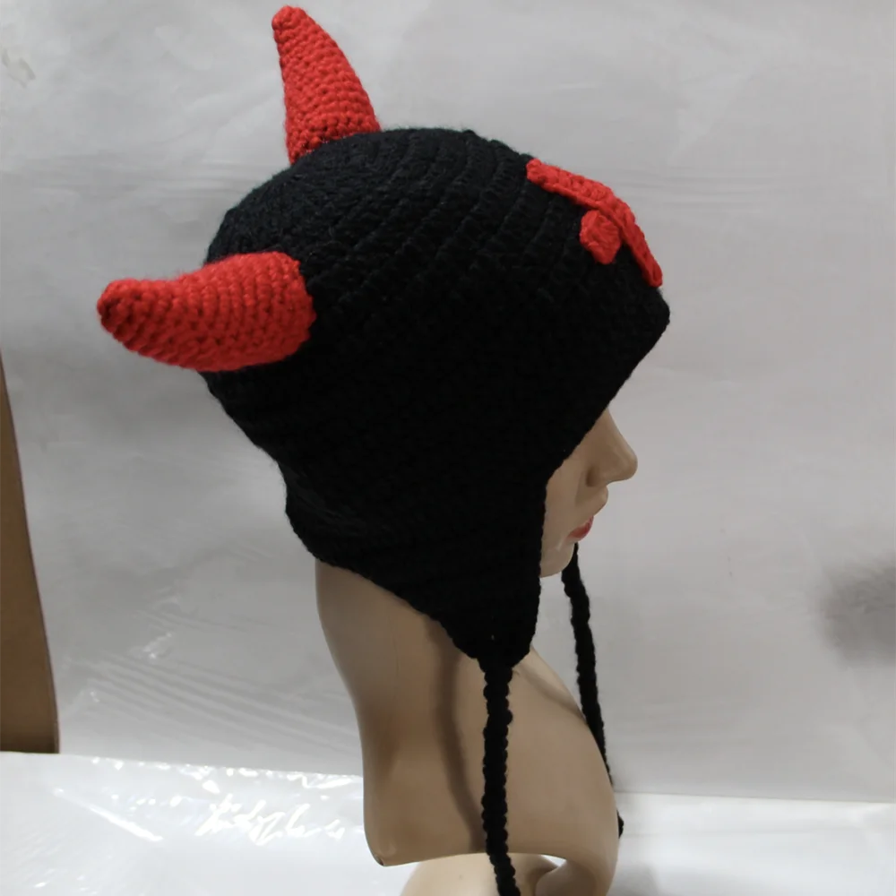 Halloween Devil Horn Knit Hat for Men & Women