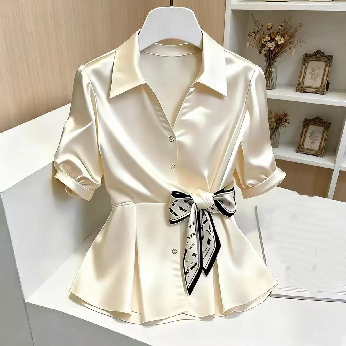 High-Fashion Waist-Cinching Shirt for Women