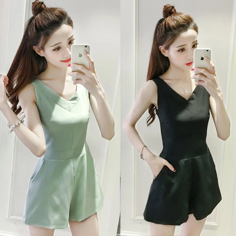 High Waist Slimming Jumpsuit Shorts for Women