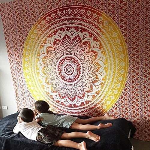 Indian Mandala Tapestry Wall Hanging Sandy Beach Throw Rug Blanket Camping Tent Travel Mattress Bohemian Sleep