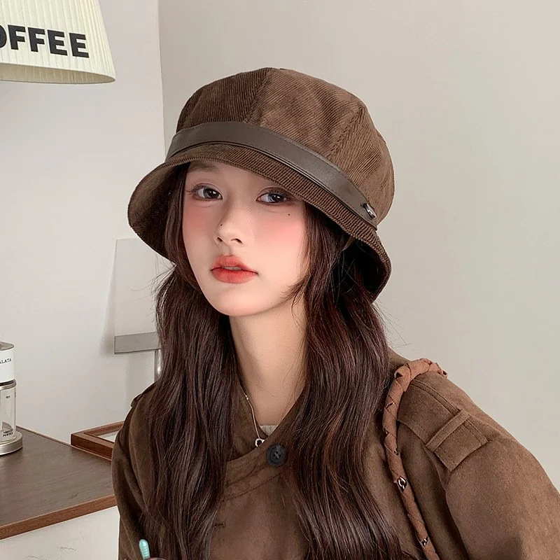 Kids' Autumn & Winter Corduroy Fisherman Hat