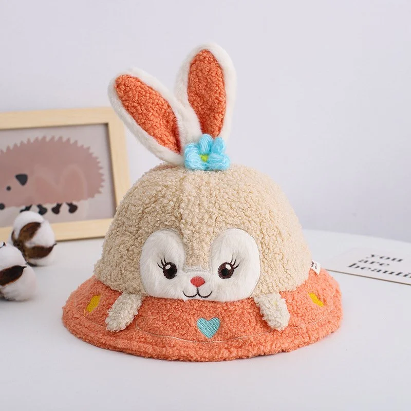 Kids Beige Rabbit Ear Bucket Hat