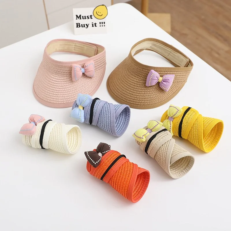 Kids' Foldable Sun Hat Summer Korean Style Straw Sunshade