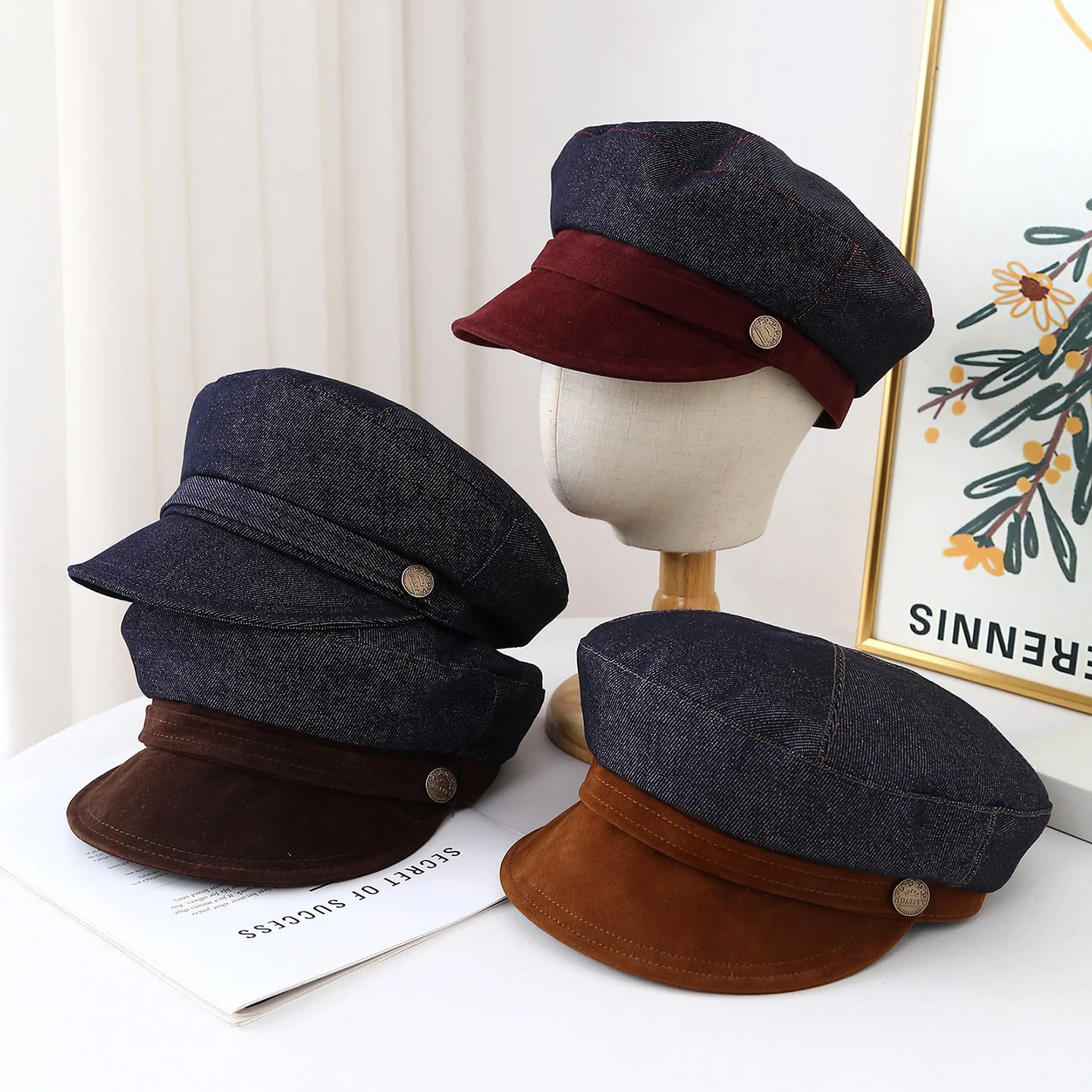 Korean Style Military Cap for Women