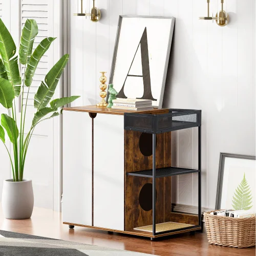 Litter Box Enclosure for 2 Cats.cat Litter Box Furniture,enclosed Cat Litter Boxes,cat Furniture Cabinet,rusti