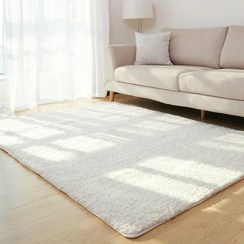 Living Room Rug Area Solid Carpet Fluffy Soft Home Decor White Plush Carpet Bedroom Carpet Kitchen Floor Mats