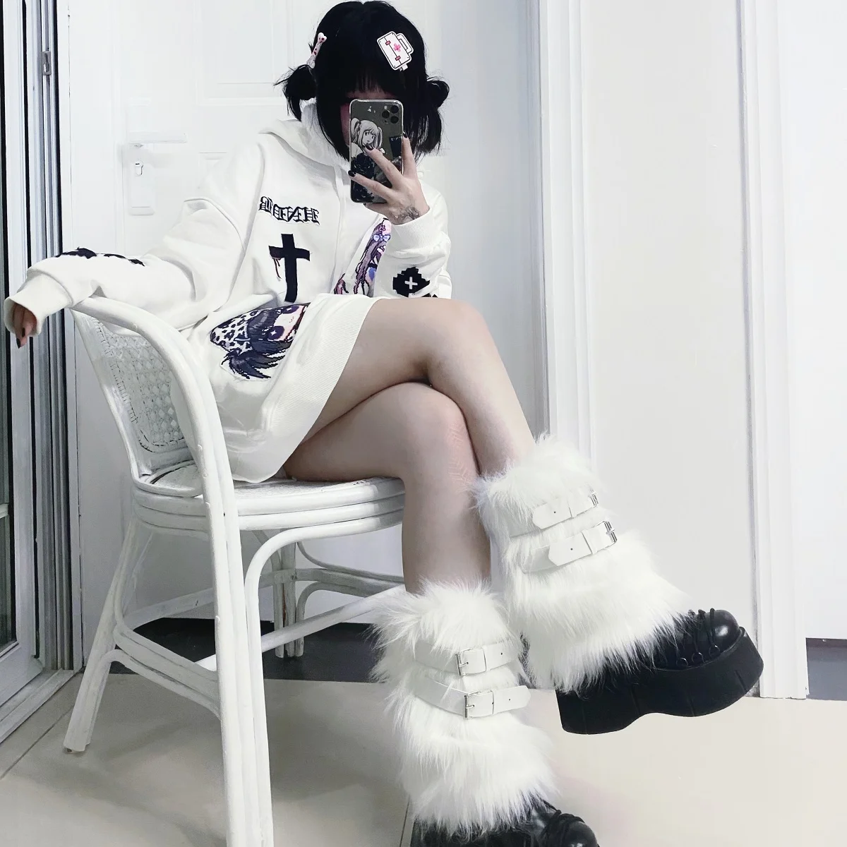 Loose Hooded Sweater Print Is Popular And Cute