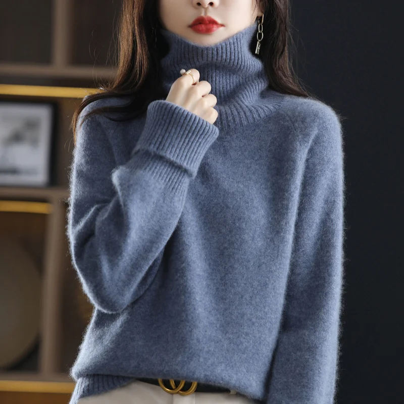 Loose Laid-back Thickened Long-sleeve Wool Knit Sweater