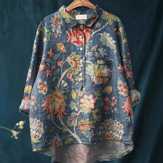 Loose Print Crew Neck Casual Plus Size Women's T-shirt