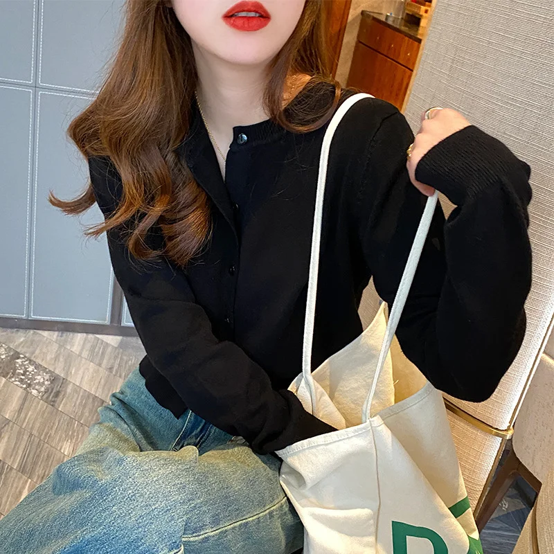 Loose Soft and Cozy Inner-layer Base Shirt Thin Springautumn Sweater Jacket