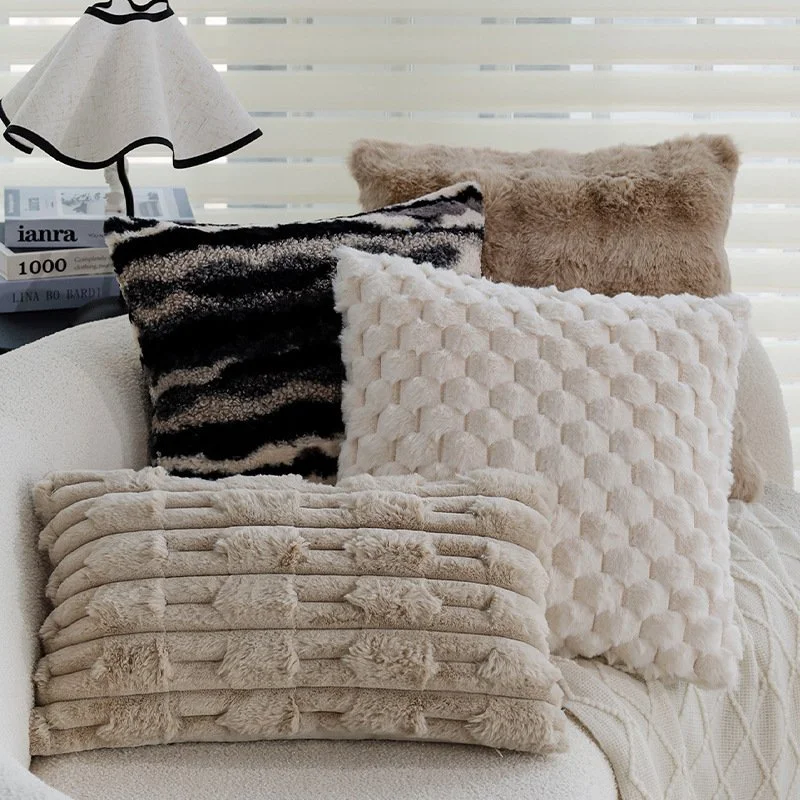 Luxury Plush Winter Throw Pillow Cover | Cozy Home Decor