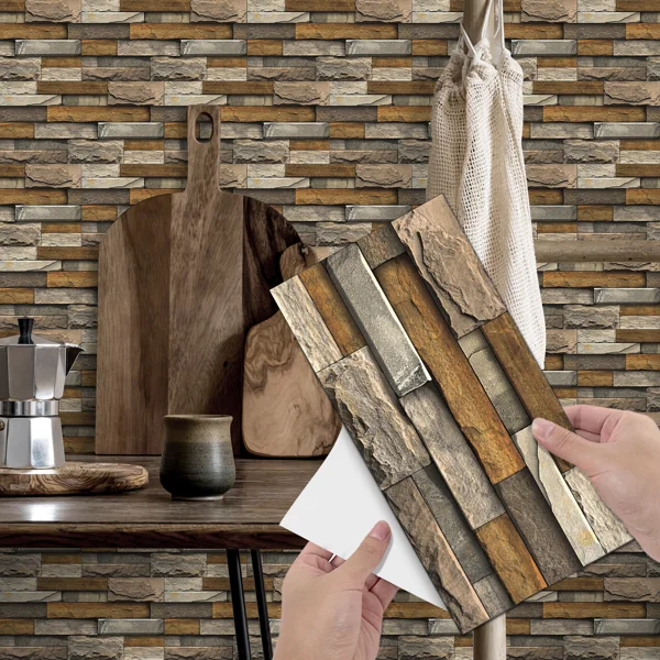 Marble Splash-proof Wallpaper Waterproof and Oil-proof Kitchen Walls, Bathrooms Pvc Removable Non-stick Waterp