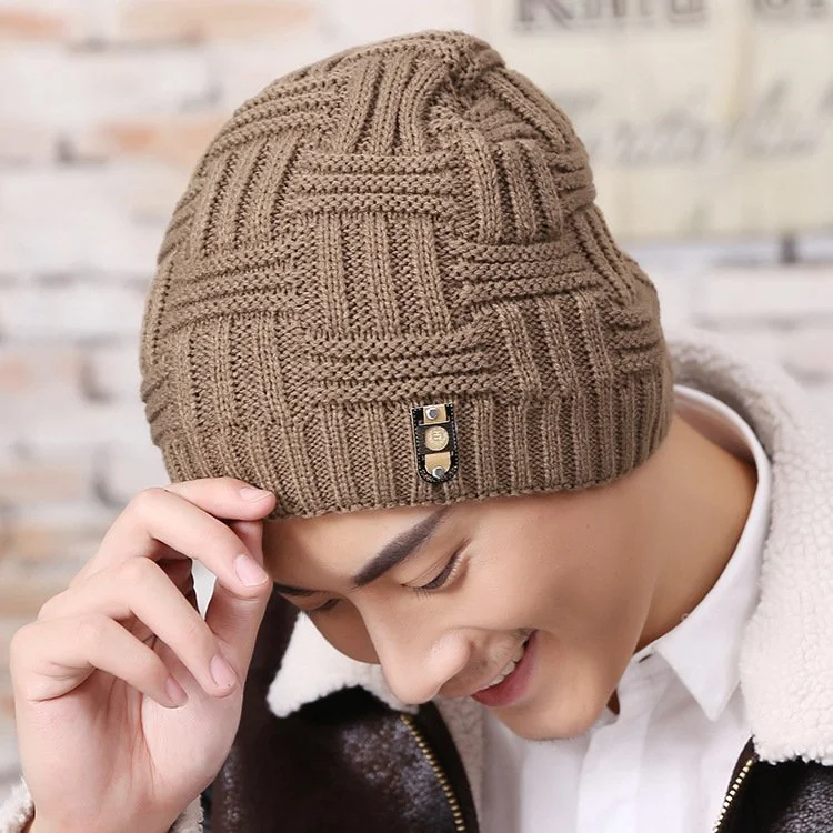 Men's Fashion Padded Knit Beanie Hats