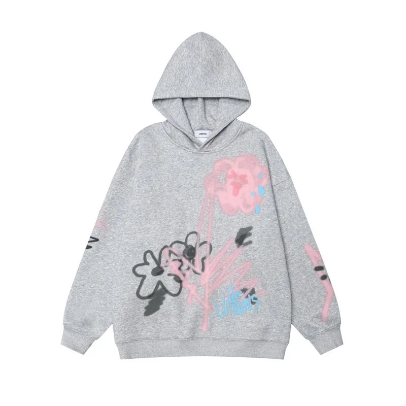 Neutral Geometric Hoodie for Women