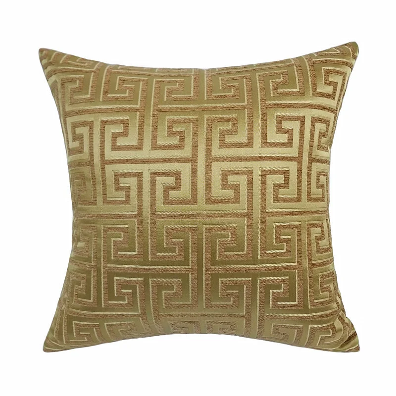 New Chinese Jacquard Yarn Dyed Chenille Home Decoration Cushion Cover Pillow Case
