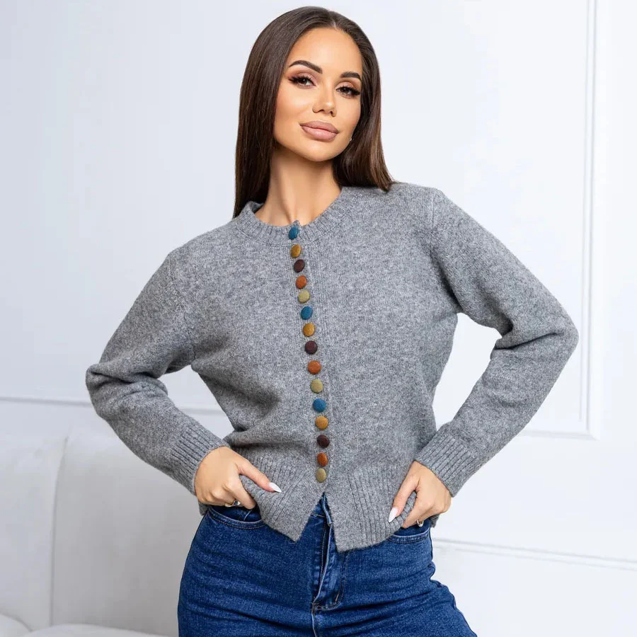 New Colorful-button Knitted Cardigan Fallwinter New Arrival