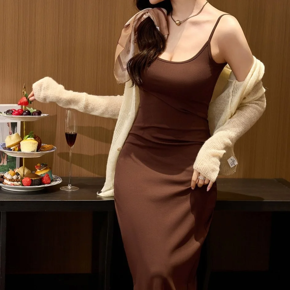 New-style Under-layer Vest Dress Below-the-knee to Ankle-length