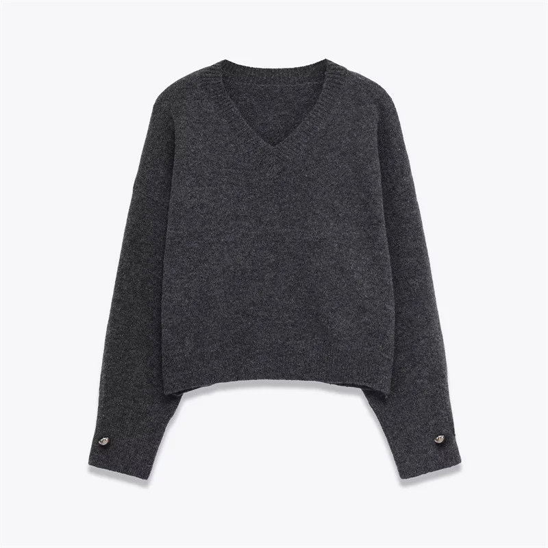 New Stylish Versatile Soft Button-front Knit Sweater