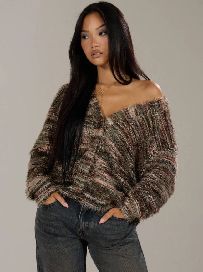 Oversized Textured Cardigan Spring Casual
