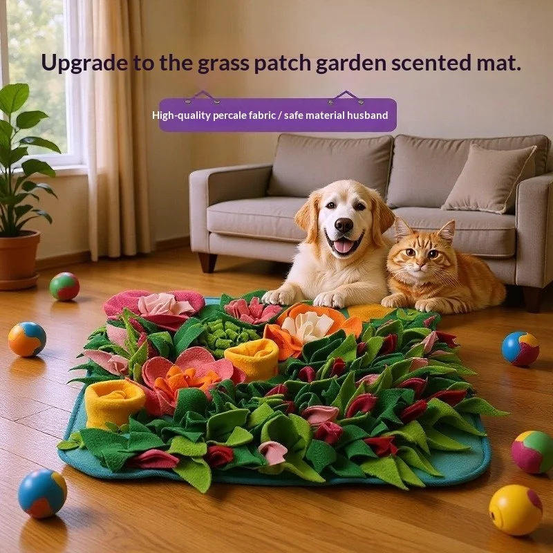 Pet Sniffing Mat Bionic Grass Style Play Mat Toy for Dogs and Cats