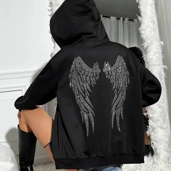 Plus Size Fleece-Lined Hooded Slim Fit Sweater