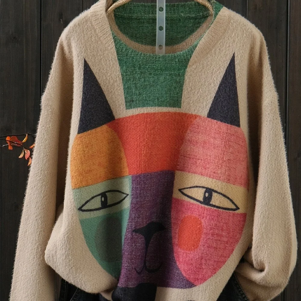 Plus Size Soft Mink Fur Knit Sweater