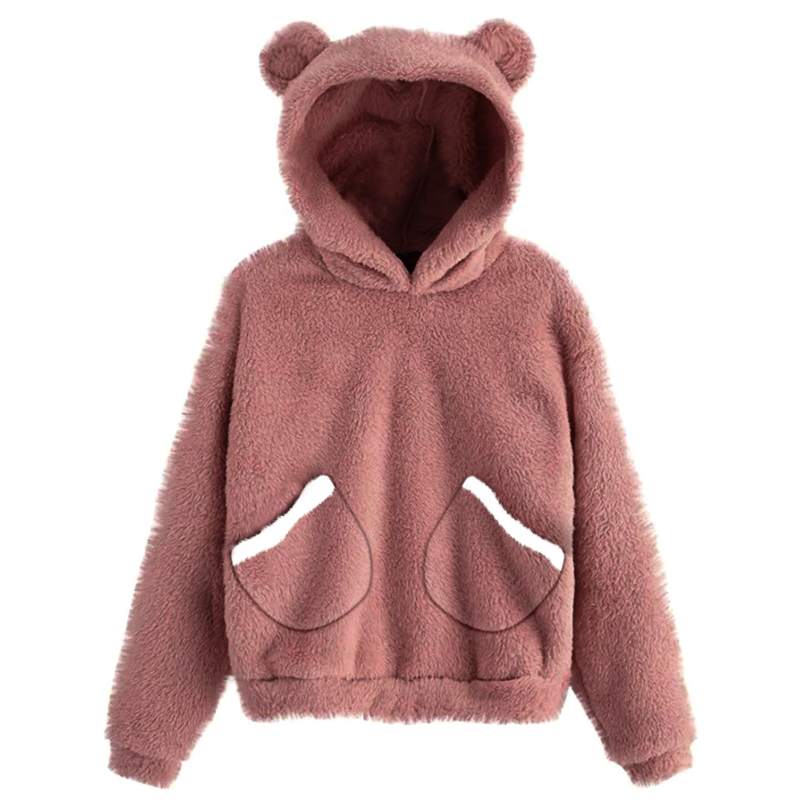 Plush Rabbit Ears Hooded Warm Women's Jacket