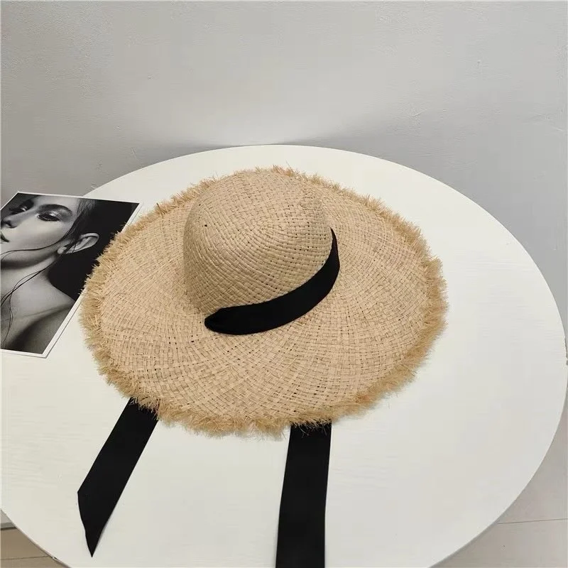 Raffia Straw Hat for Travel and Photography