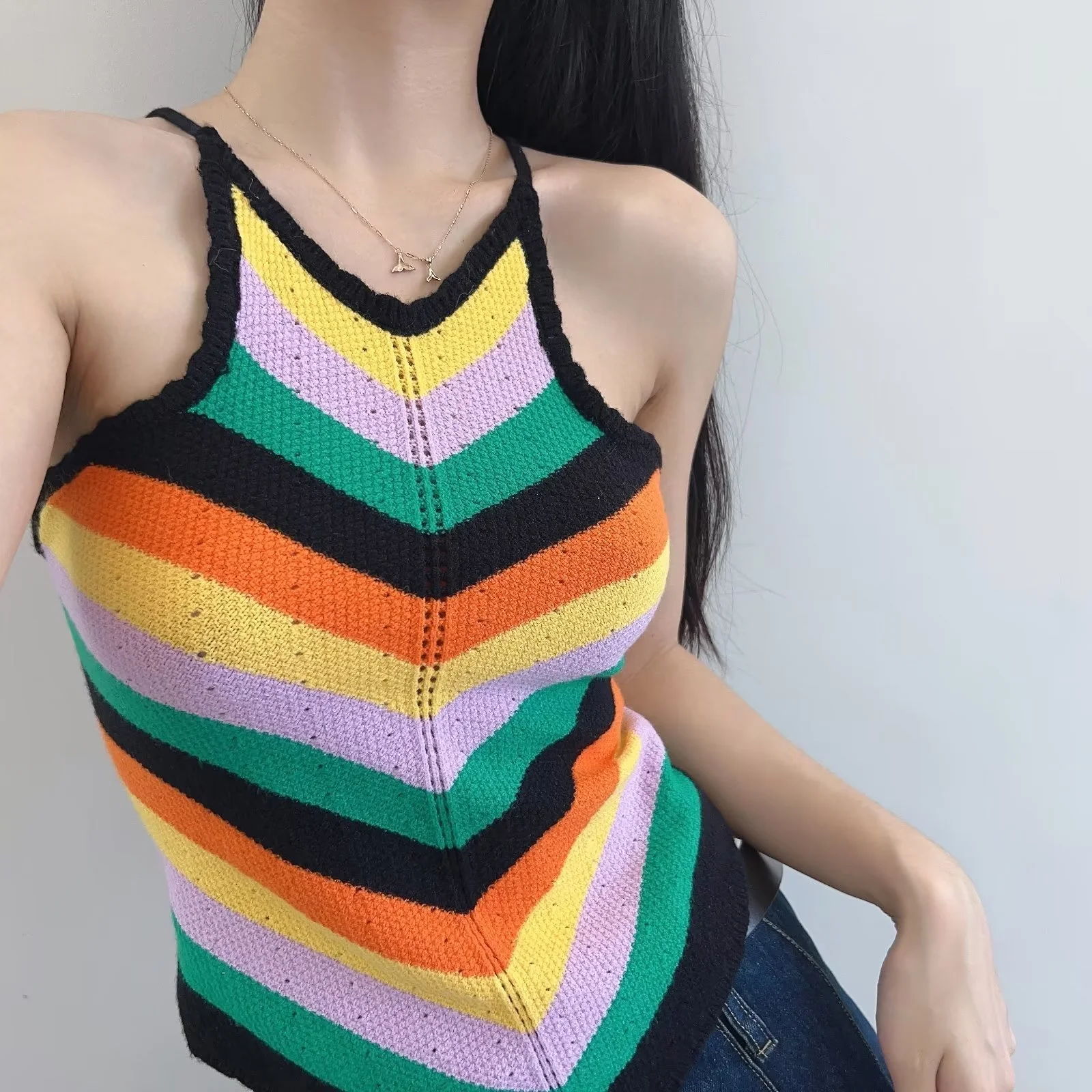 Rainbow Color Sling Camisole