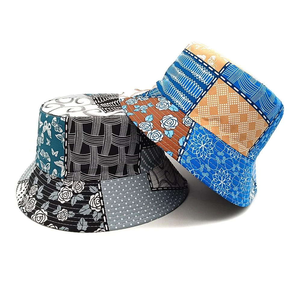 Retro Geometric Bucket Hat for Women