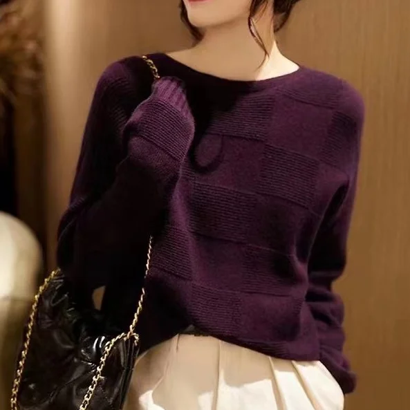 Seamless Wool Cashmere Soft Glutinous Warm Loose Pullover Knitting