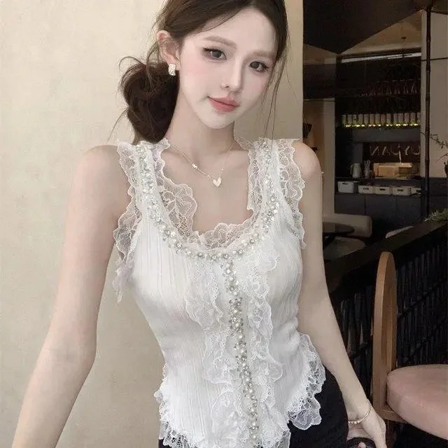 Sexy Lace-Knit Camisole Top for Women
