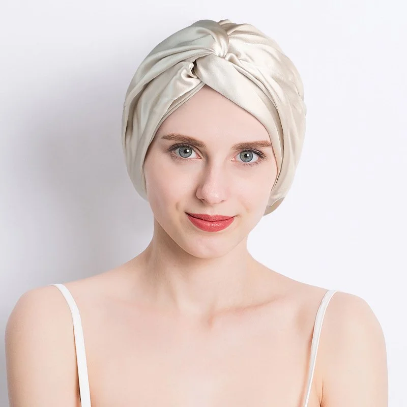Silky Night Cap for Women - Double-Layer Soft Sleep Cap