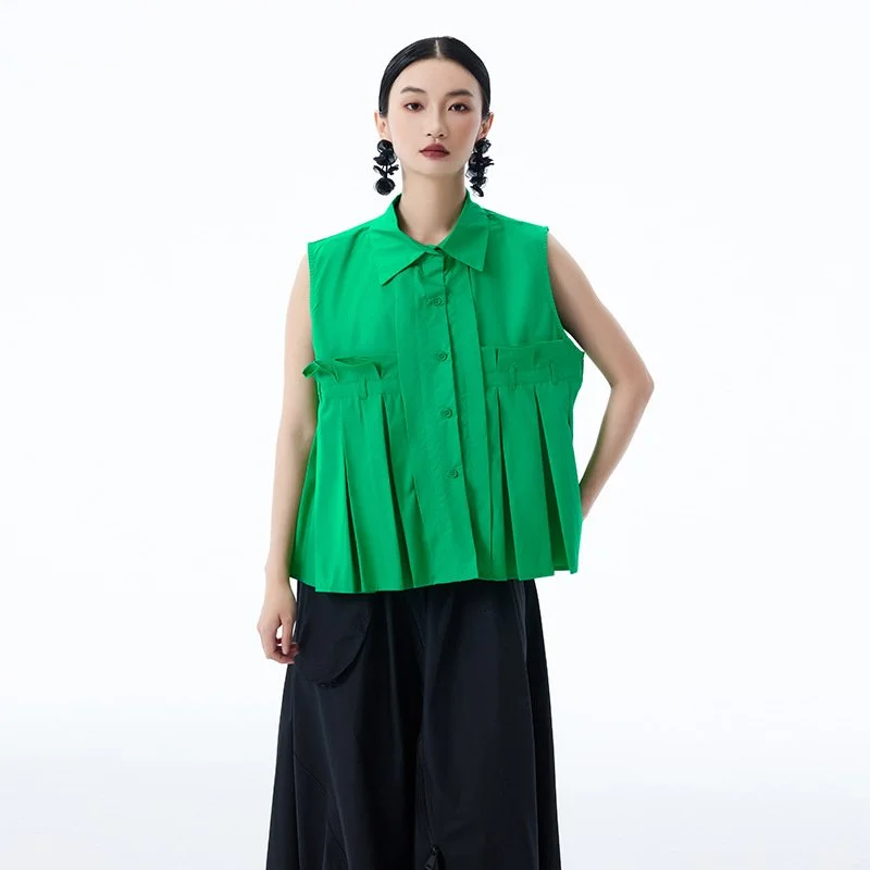 Sleeveless Patchwork Blouse for Women - Simple Chic Style