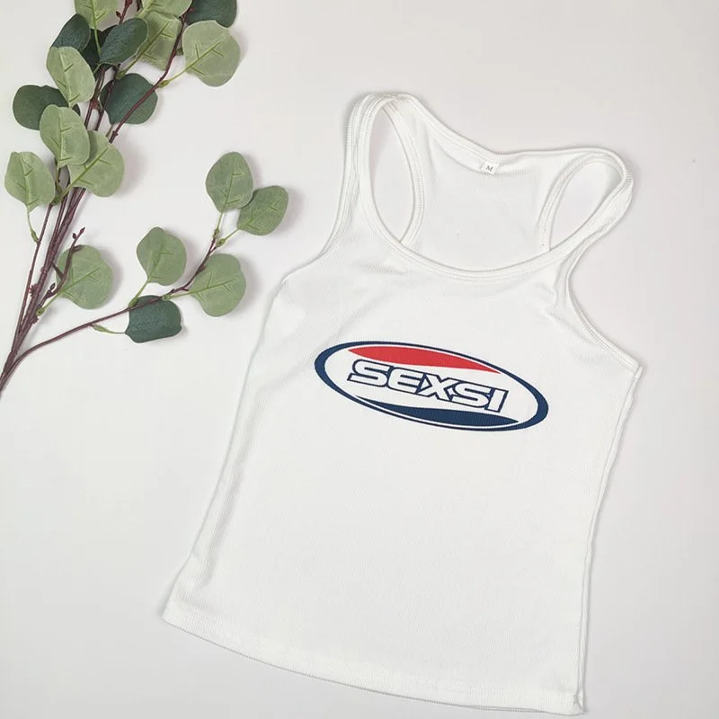 Slim Fit Women's Vest with Letter Design