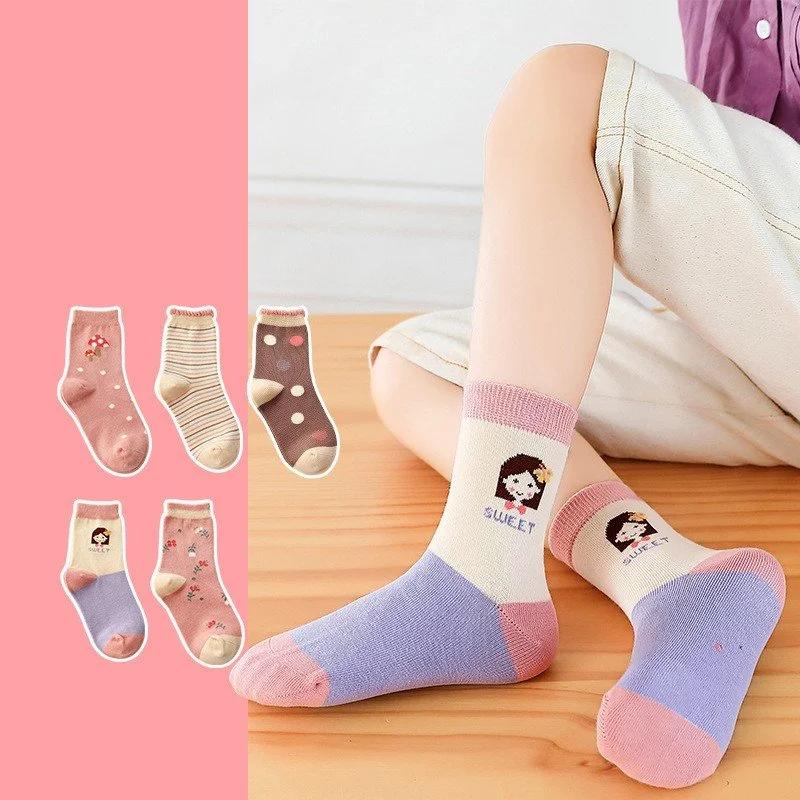 Soft Combed Cotton Kids' Socks for School