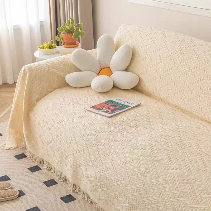 Soft Cotton Four-Season Sofa Throw Blanket