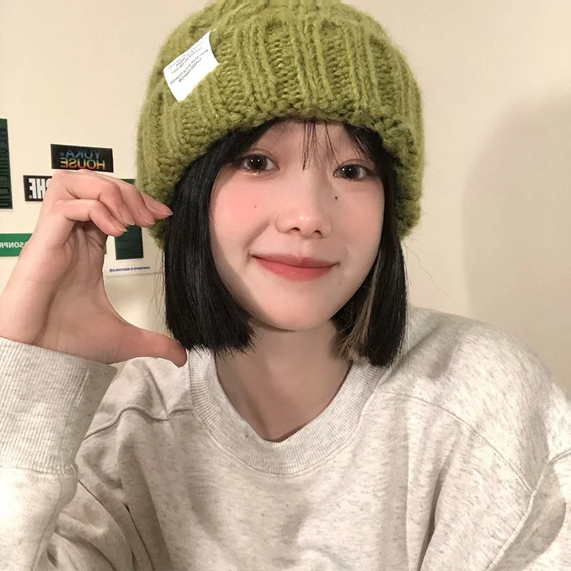 Solid Color Woolen Hats for Women