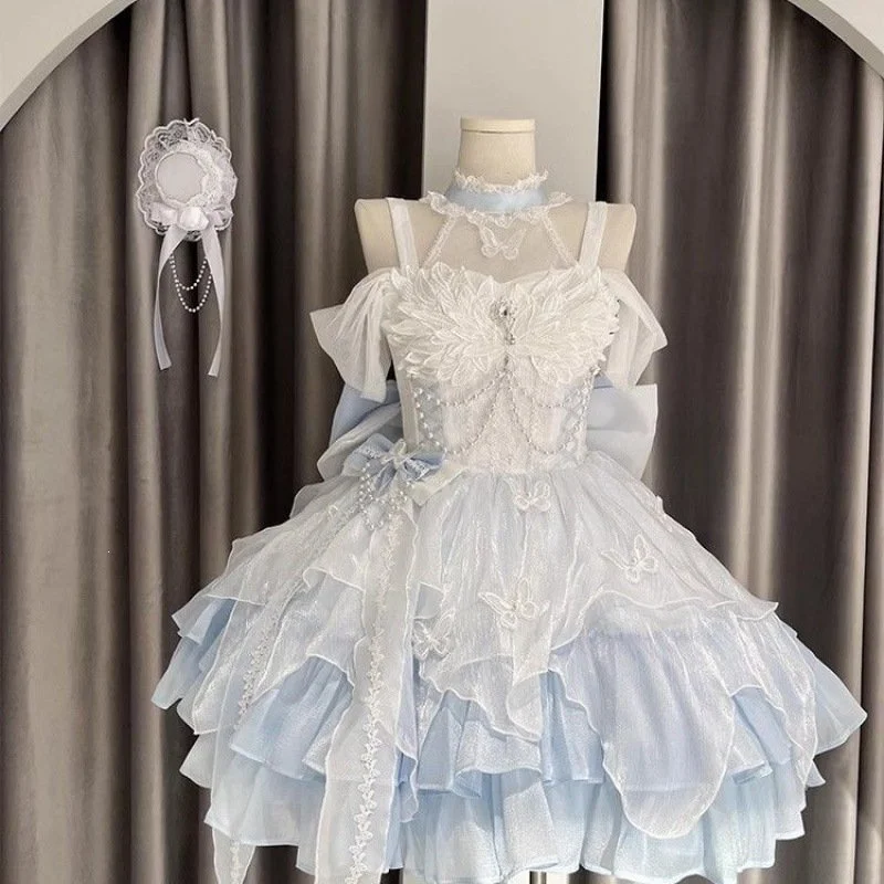 Swan Princess Lolita Dress Elegant Puffy Party Gown