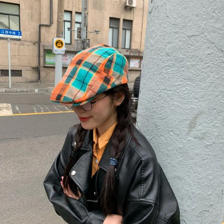 Versatile Plaid Beret for Women