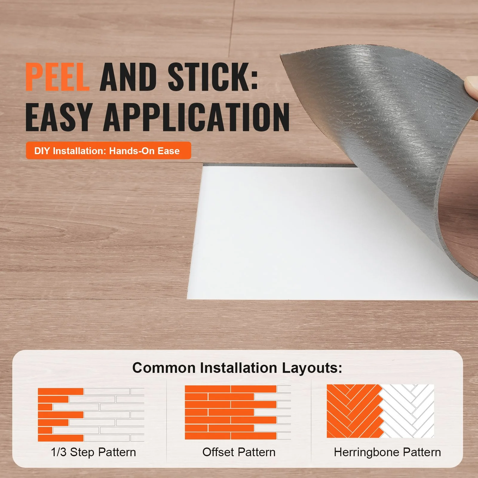 Vevor Self Adhesive Vinyl Floor Tiles 36 X 6 Inch, 36 Tiles 2.5mm Thick Peel & Stick, Natural Wood Grain Diy F