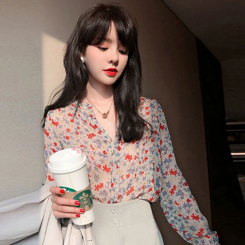 Vintage Floral Blouses for Women