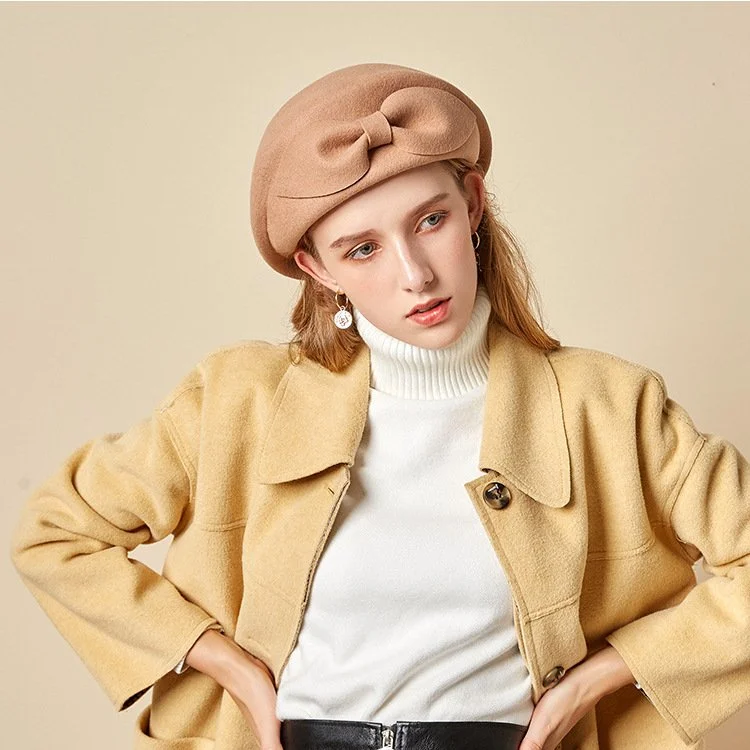 Vintage Wool Beret Hat for Women