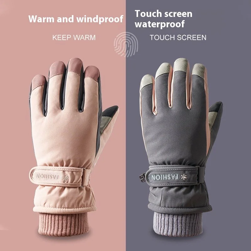 Warm Fleece Lined Outdoor Gloves for Cold Weather
