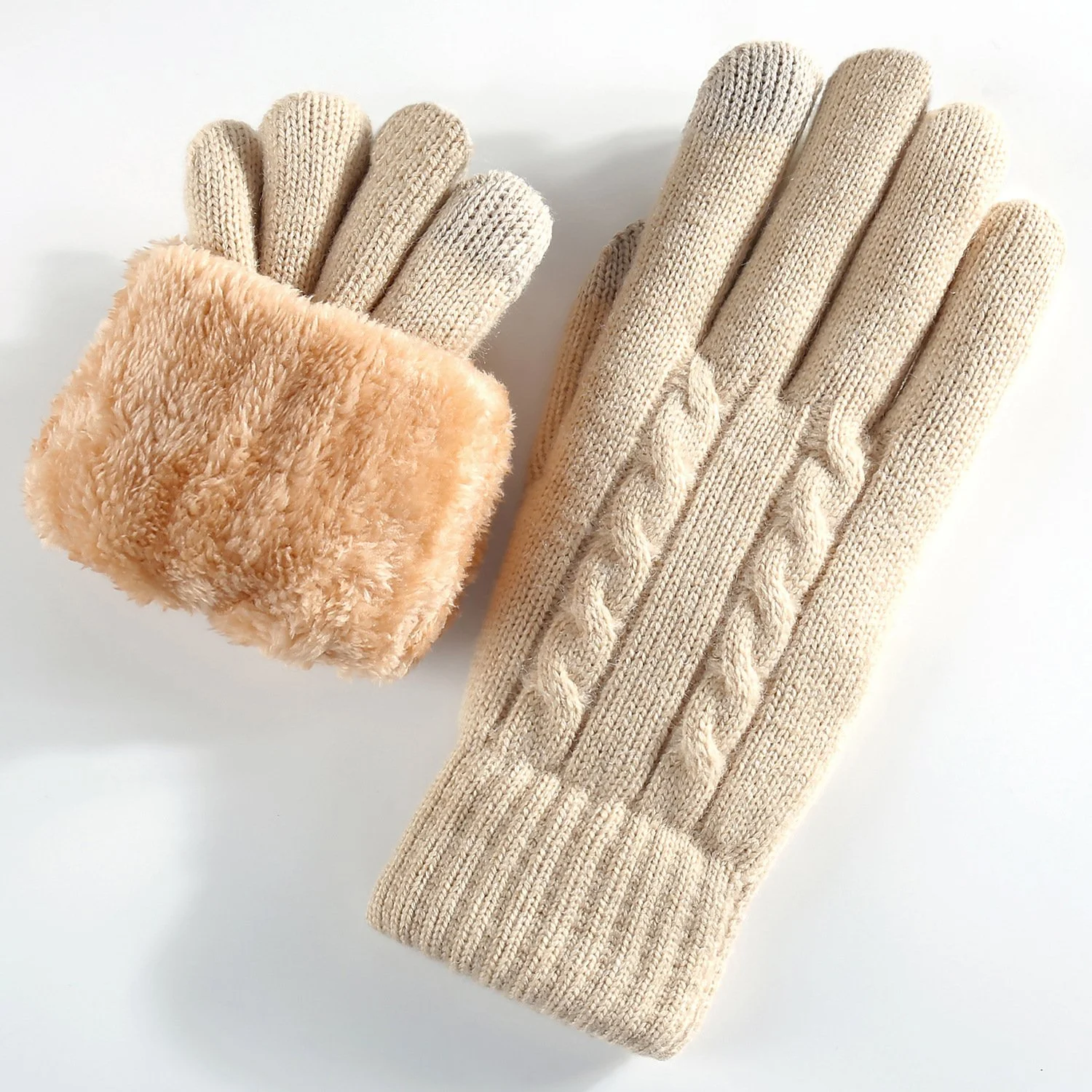 Warm Fleece-lined Touchscreen Gloves for Women